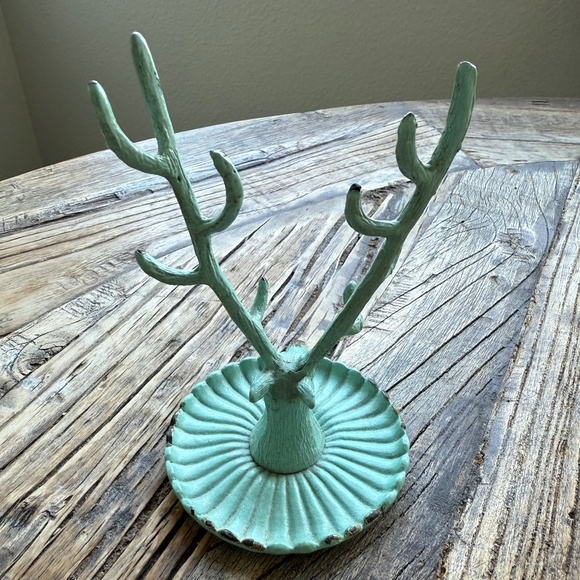 Antique Turquoise Deer Ring Holder Dish - Picture 2 of 2